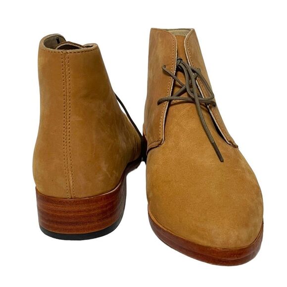NISOLO Suede Tan Minimalist Chukka Booties 6 - Picture 3 of 9